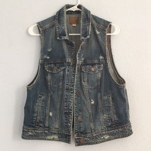 Distressed Jean Vest